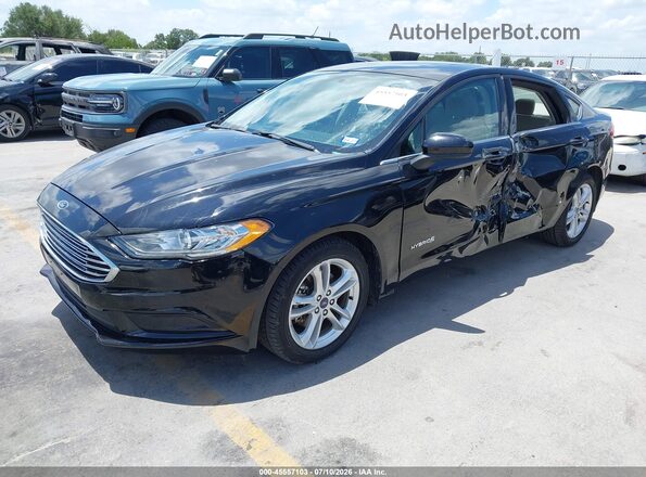 3FA6P0LU4JR234329 2018 FORD FUSION HYBRID Black Przód lewy