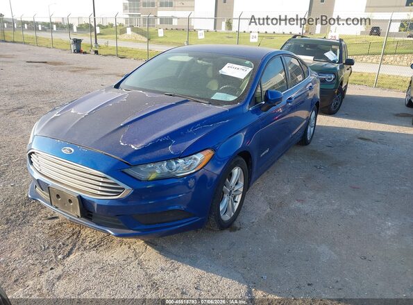 3FA6P0LU4JR235089 2018 FORD FUSION HYBRID Blue წინა მარცხენა ხედი სამი მეოთხედიდან