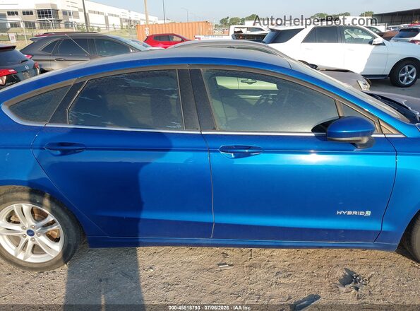 3FA6P0LU4JR235089 2018 FORD FUSION HYBRID Blue უკანა სალონის ხედი