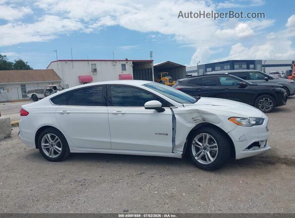 3FA6P0LU4JR265354 2018 FORD FUSION HYBRID White უკანა სალონის ხედი