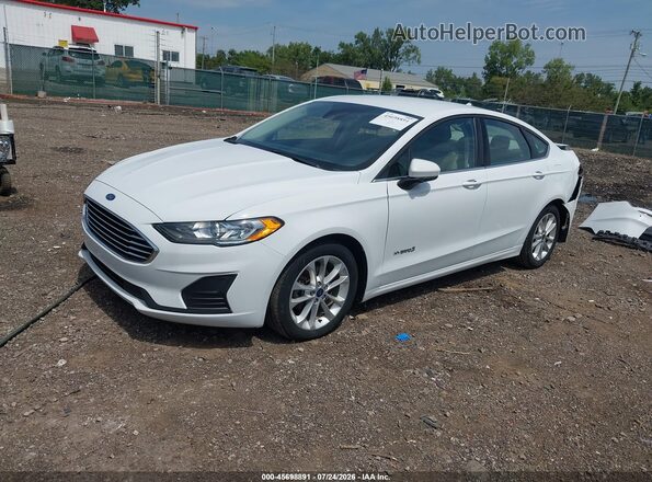 3FA6P0LU4KR124446 2019 FORD FUSION HYBRID White Przód lewy