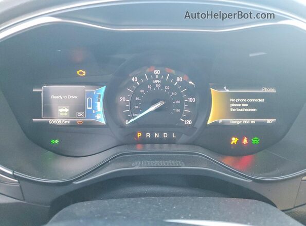 3FA6P0LU4KR176207 2019 FORD FUSION White Widok zestawu wskaźników