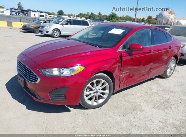 3FA6P0LU4KR257126 2019 FORD FUSION HYBRID Красный Передняя левая четверть