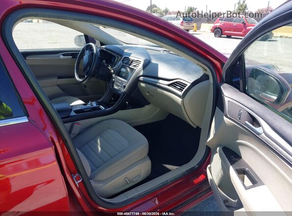 3FA6P0LU4KR257126 2019 FORD FUSION HYBRID Красный Вид салона спереди