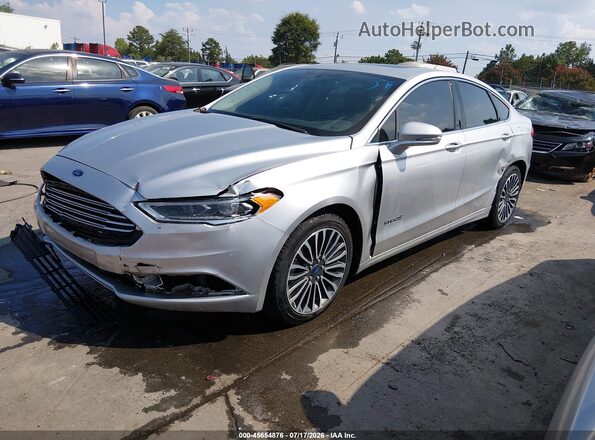 3FA6P0LU5JR119691 2018 FORD FUSION HYBRID Silver Vista tres cuartos delantera izquierda