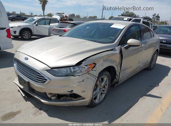 3FA6P0LU5JR146440 2018 FORD FUSION HYBRID Золотой Передняя левая четверть