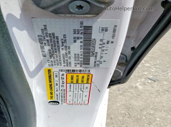 3FA6P0LU5JR185254 2018 FORD FUSION White Vista de la etiqueta del VIN