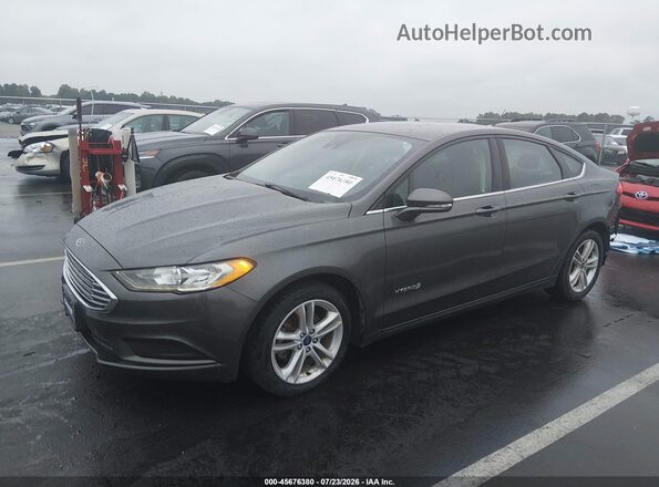 3FA6P0LU5JR208452 2018 FORD FUSION HYBRID Gray Przód lewy