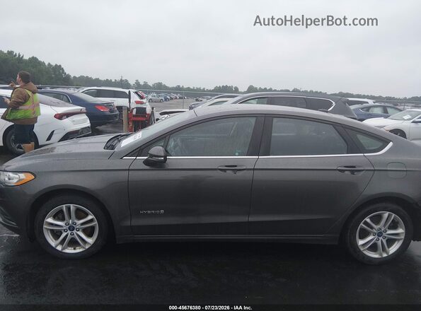 3FA6P0LU5JR208452 2018 FORD FUSION HYBRID Gray 