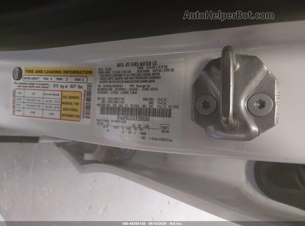 3FA6P0LU5LR200581 2020 FORD FUSION Белый Вид подкапотного пространства