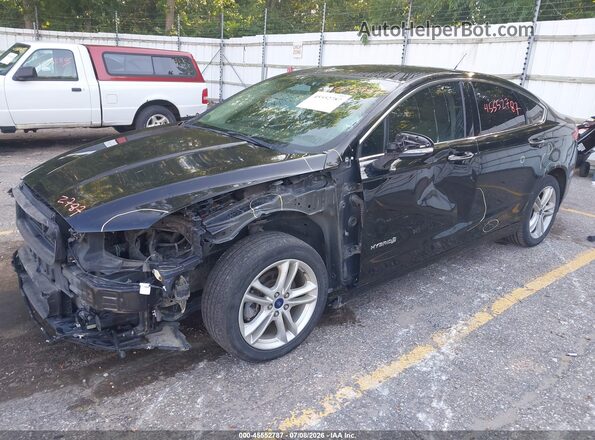 3FA6P0LU6JR118498 2018 FORD FUSION HYBRID Black წინა მარცხენა ხედი სამი მეოთხედიდან