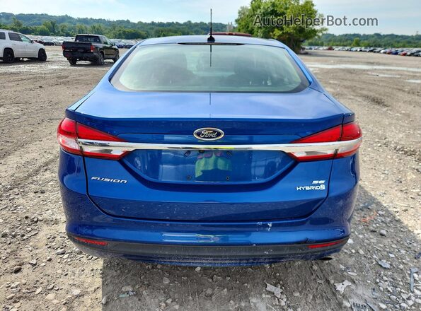 3FA6P0LU6JR210677 2018 FORD FUSION Blue Вид ззаду