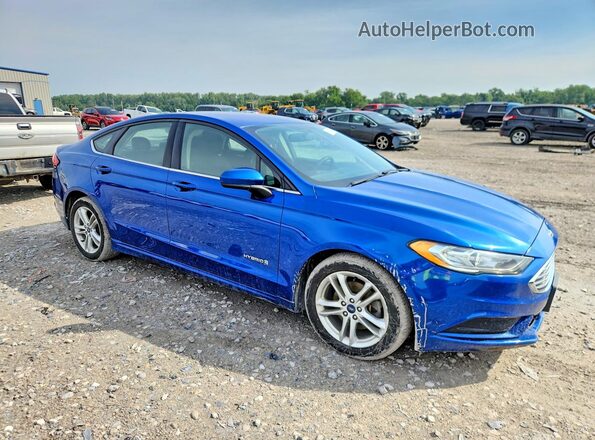 3FA6P0LU6JR210677 2018 FORD FUSION Blue Передня права чверть