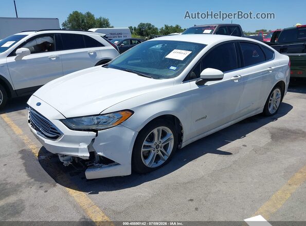 3FA6P0LU6JR274413 2018 FORD FUSION HYBRID White Front left