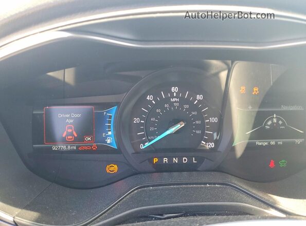 3FA6P0LU6KR209062 2019 FORD FUSION Gray Вид щитка приладів