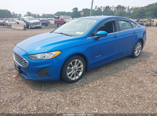 3FA6P0LU7KR110508 2019 FORD FUSION HYBRID Blue წინა მარცხენა ხედი სამი მეოთხედიდან