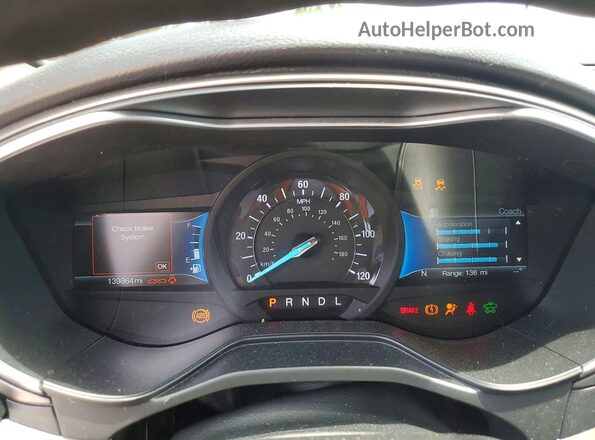 3FA6P0LU7KR222774 2019 FORD FUSION Бордовый Вид щитка приборов