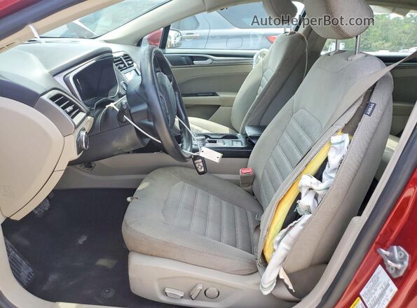 3FA6P0LU7KR222774 2019 FORD FUSION Бордовый Вид салона спереди