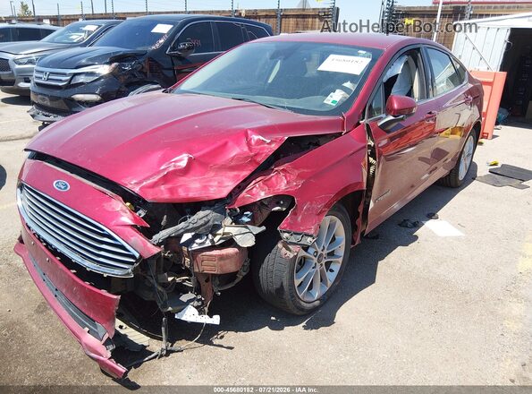 3FA6P0LU7KR262871 2019 FORD FUSION HYBRID Red Przód lewy