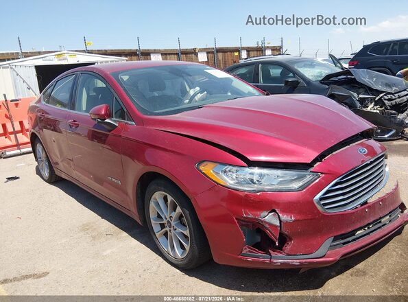 3FA6P0LU7KR262871 2019 FORD FUSION HYBRID Red Widok wnętrza z tyłu