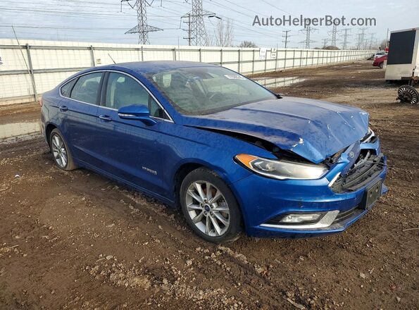3FA6P0LU8HR400507 2017 FORD FUSION Синий Передняя правая четверть