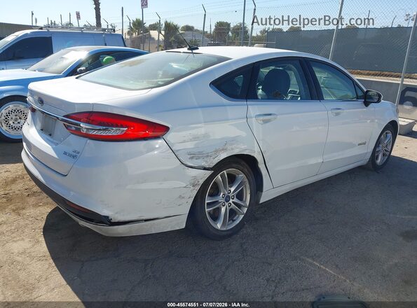 3FA6P0LU8JR269651 2018 FORD FUSION HYBRID White Задня права чверть