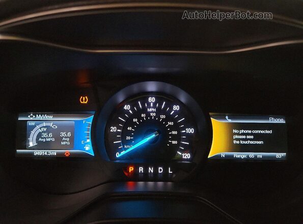 3FA6P0LU8LR212336 2020 FORD FUSION White Instrument cluster view