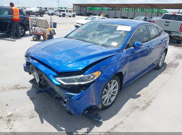3FA6P0LU9HR167463 2017 FORD FUSION HYBRID Blue Передня ліва чверть