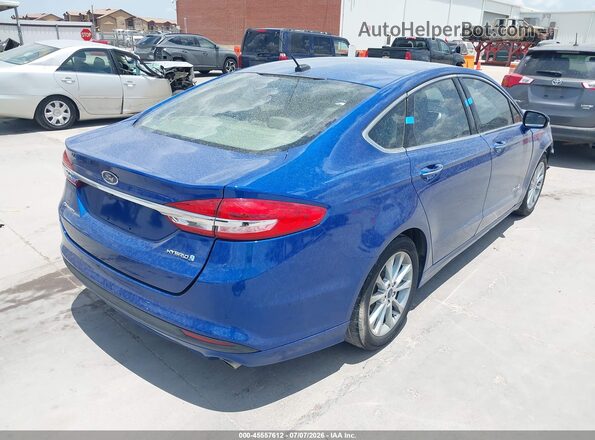 3FA6P0LU9HR167463 2017 FORD FUSION HYBRID Blue Задня права чверть