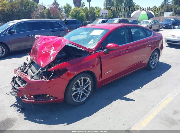 3FA6P0LU9HR253095 2017 FORD FUSION HYBRID Red Առջևի ձախ երեք քառորդ տեսարան