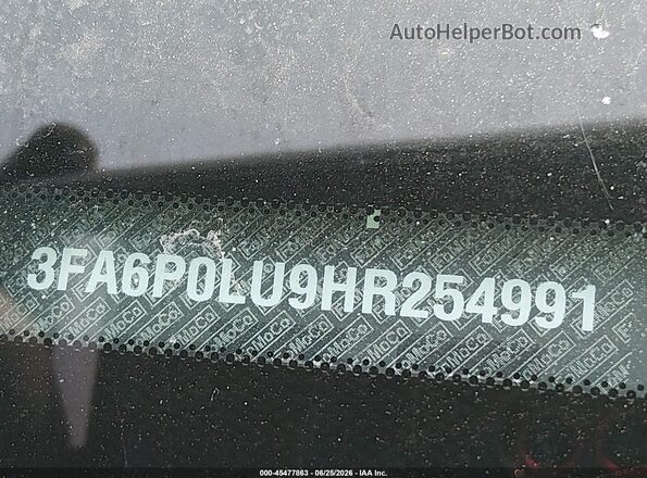 3FA6P0LU9HR254991 2017 FORD FUSION HYBRID Gray Вид підкапотного простору