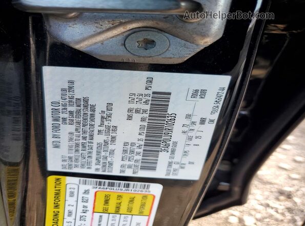 3FA6P0LU9JR102635 2018 FORD FUSION Black ძრავის განყოფილების ხედი