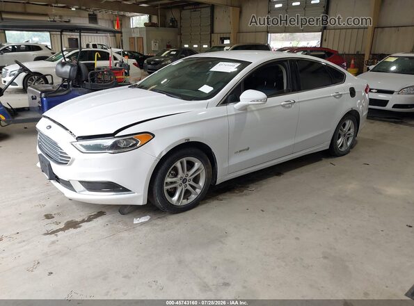 3FA6P0LU9JR171809 2018 FORD FUSION HYBRID White Առջևի ձախ երեք քառորդ տեսարան