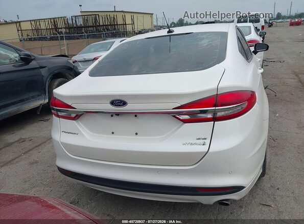 3FA6P0LU9JR235301 2018 FORD FUSION HYBRID White 