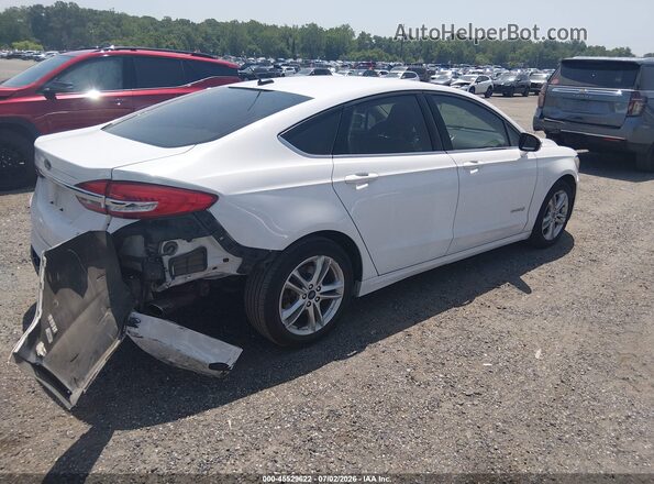 3FA6P0LU9JR253748 2018 FORD FUSION HYBRID White Rear right
