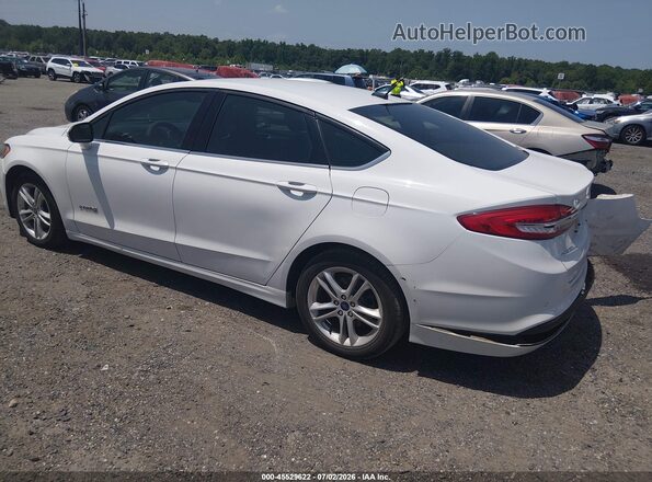 3FA6P0LU9JR253748 2018 FORD FUSION HYBRID White Rear left