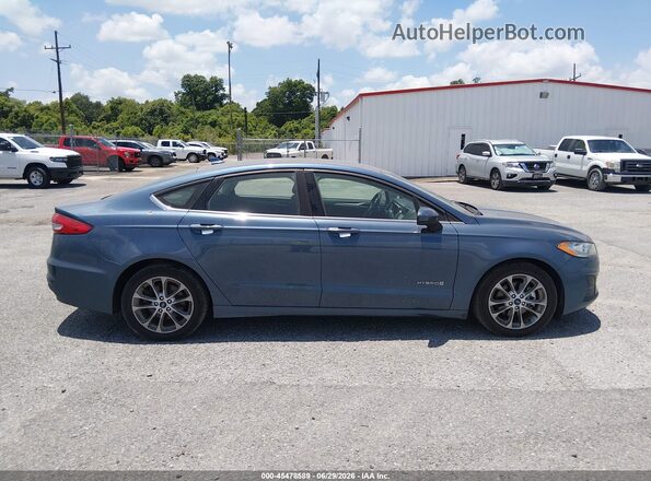 3FA6P0LU9KR149519 2019 FORD FUSION HYBRID Blue უკანა სალონის ხედი