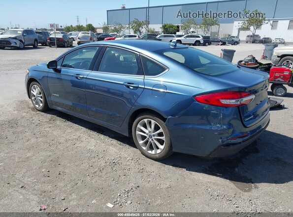 3FA6P0LU9KR177871 2019 FORD FUSION HYBRID Blue Trasero izquierdo