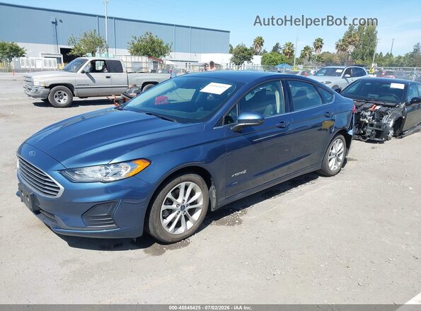 3FA6P0LU9KR177871 2019 FORD FUSION HYBRID Blue Vista tres cuartos delantera izquierda