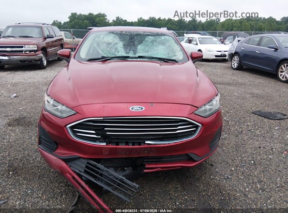 3FA6P0LU9KR199708 2019 FORD FUSION HYBRID Red ხელსაწყოთა პანელის ხედი