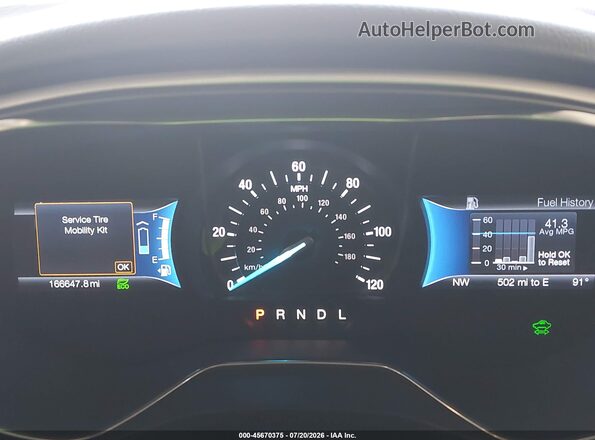3FA6P0LUXGR281972 2016 FORD FUSION HYBRID Gray Widok tylnych siedzeń