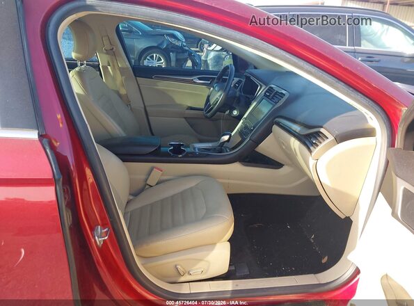 3FA6P0LUXGR404220 2016 FORD FUSION HYBRID Red Вид салону спереду