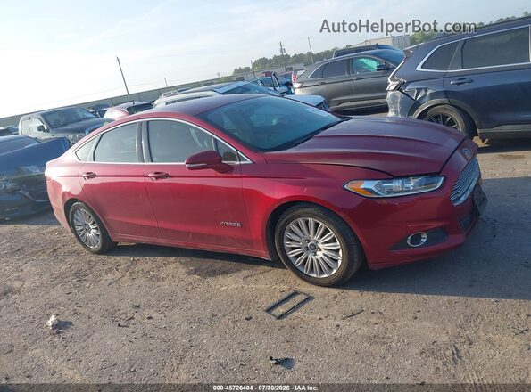 3FA6P0LUXGR404220 2016 FORD FUSION HYBRID Red Вид задньої частини салону