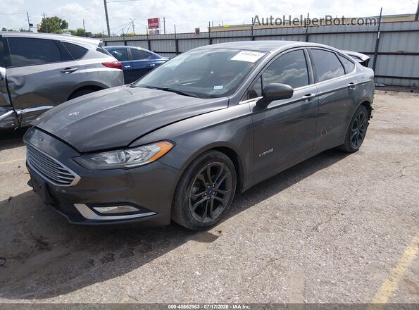 3FA6P0LUXJR116737 2018 FORD FUSION HYBRID Gray Przód lewy