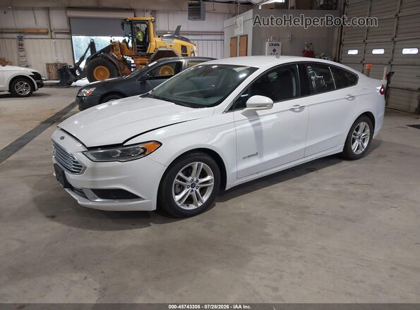 3FA6P0LUXJR171575 2018 FORD FUSION HYBRID White Առջևի ձախ երեք քառորդ տեսարան