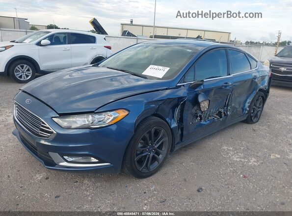 3FA6P0LUXJR213145 2018 FORD FUSION HYBRID Blue Передня ліва чверть
