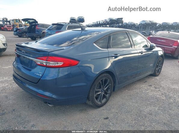 3FA6P0LUXJR213145 2018 FORD FUSION HYBRID Blue Задня права чверть