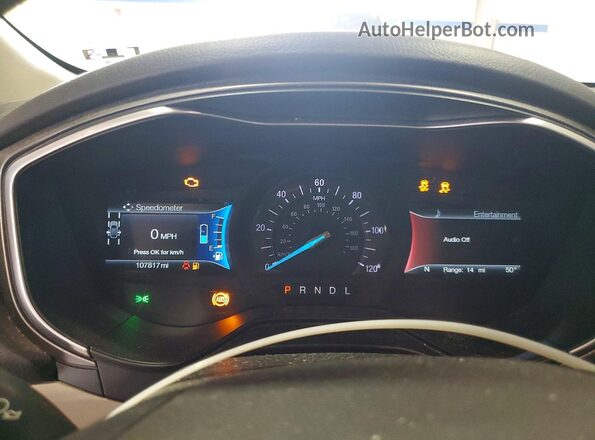 3FA6P0LUXKR100782 2019 FORD FUSION Blue Вид щитка приладів