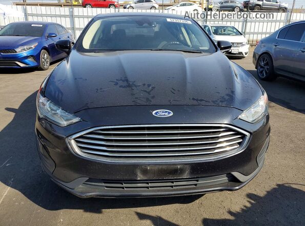 3FA6P0LUXLR199282 2020 FORD FUSION Black Front view