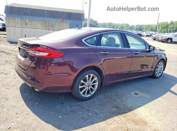 3FA6P0PU0HR410183 2017 FORD FUSION Бордовый Задняя правая четверть